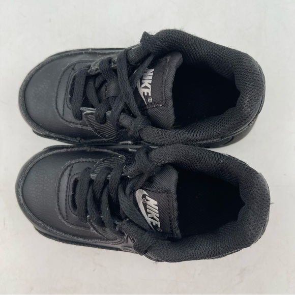 Nike Infant Air Max 90 LTR Triple Black Casual Athletic Shoes - Size 7 C - Picture 5 of 11